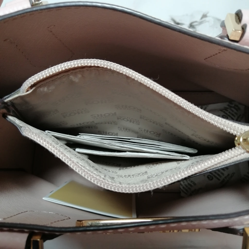 Michael Kors Pink Pebbled Leather Small Mercer Satchel