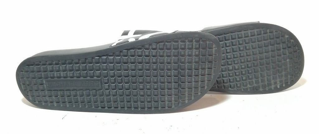 Michael Kors Black Monogram Rubber Slides | Pre Loved |