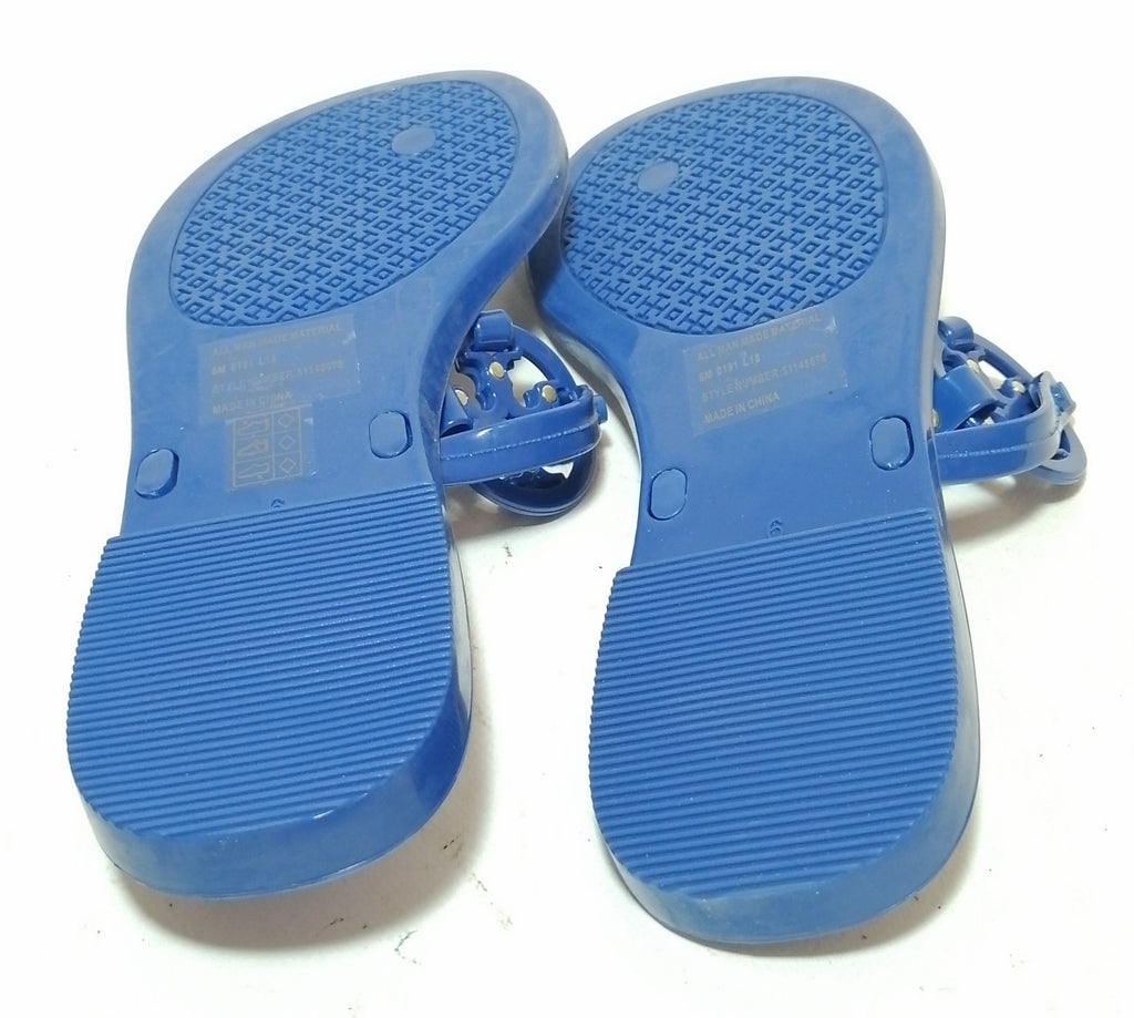 Tory Burch Mini Miller Blue Jelly Thong Sandals