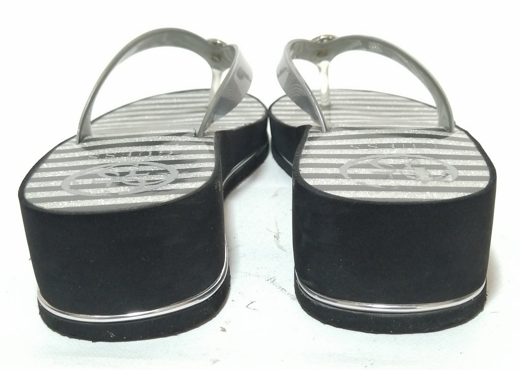 Guess Silver Thong Wedges