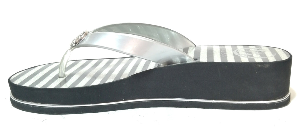 Guess Silver Thong Wedges
