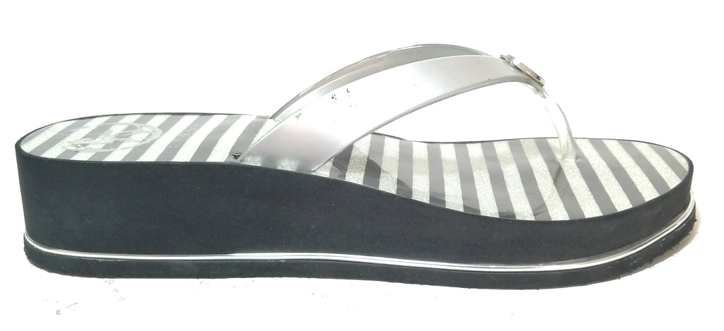 Guess Silver Thong Wedges