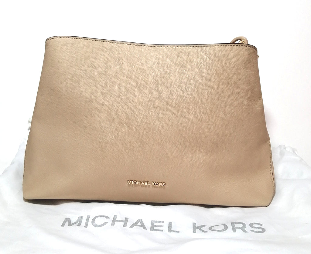 Michael Kors Beige Textured Leather Tote