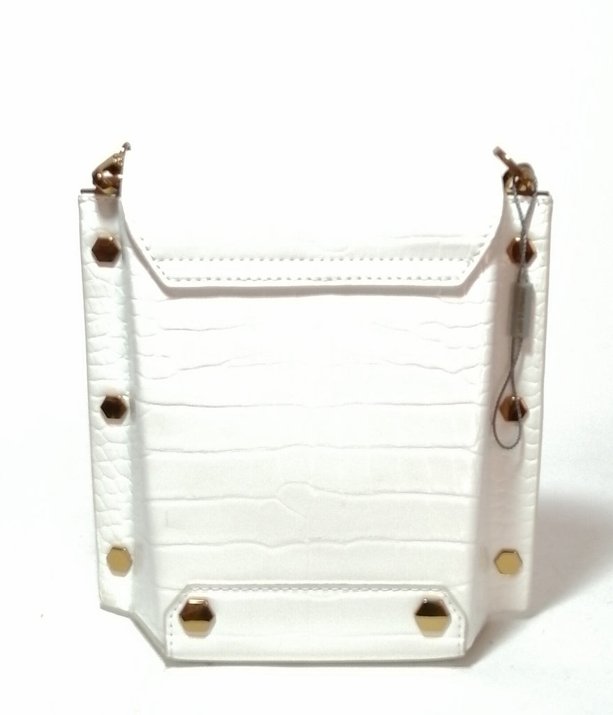 Charles & Keith White Croc Embossed Cross Body Bag | Gently Used |