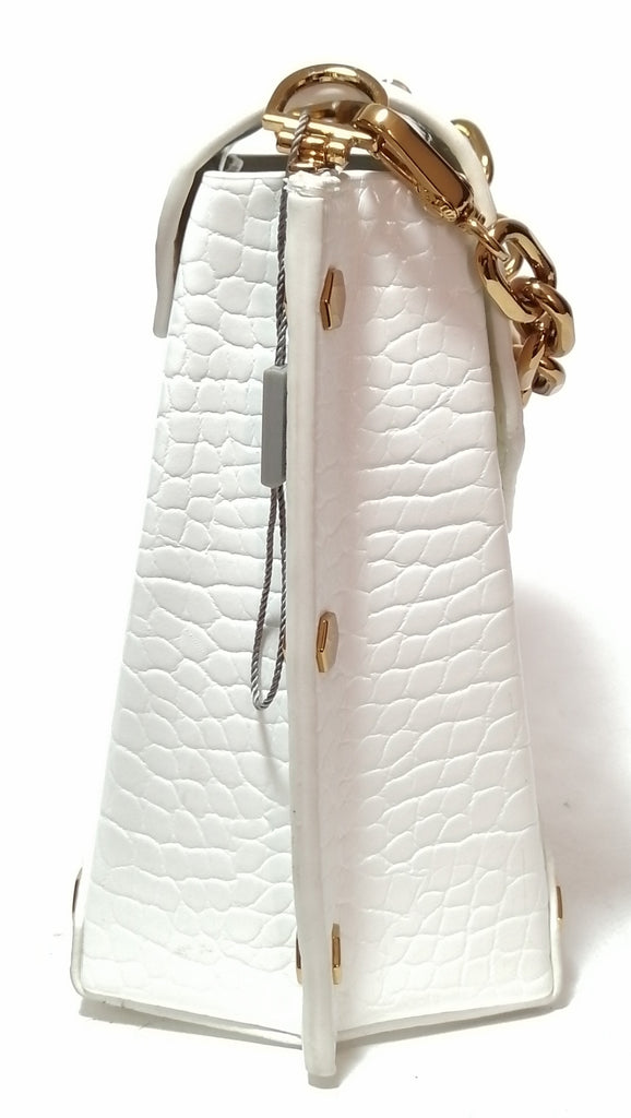 Charles & Keith White Croc Embossed Cross Body Bag | Gently Used |