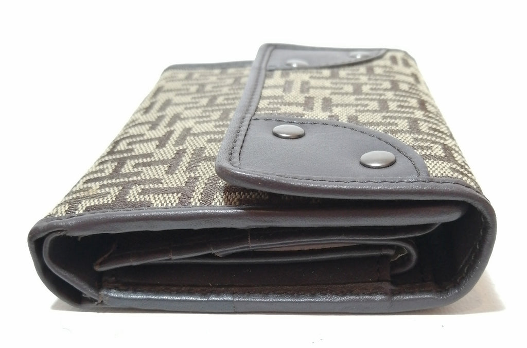 Tommy Hilfiger Brown Monogram Bi-fold Wallet