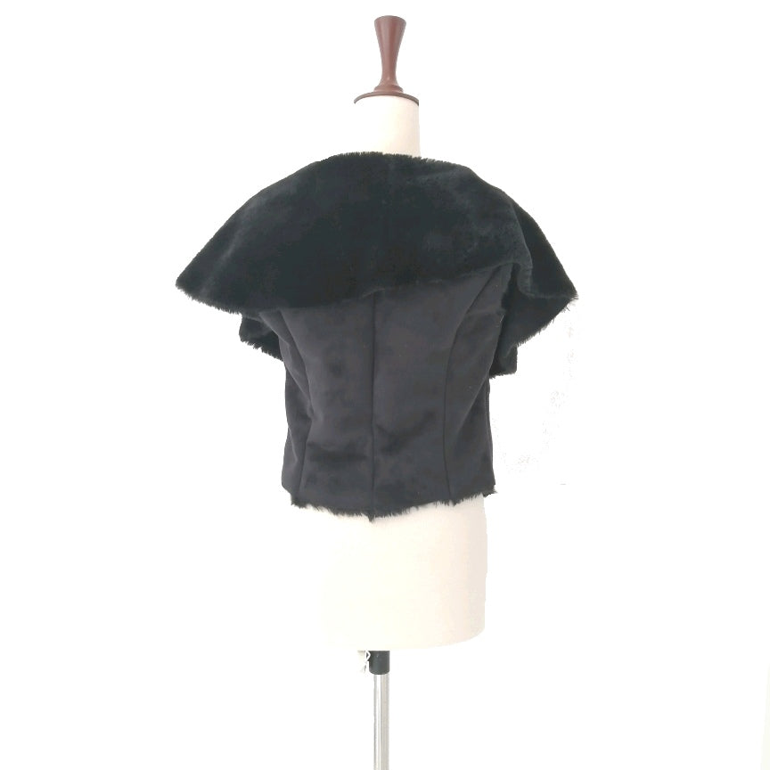 BEBE Black Fur Sleeveless Jacket | Brand New |