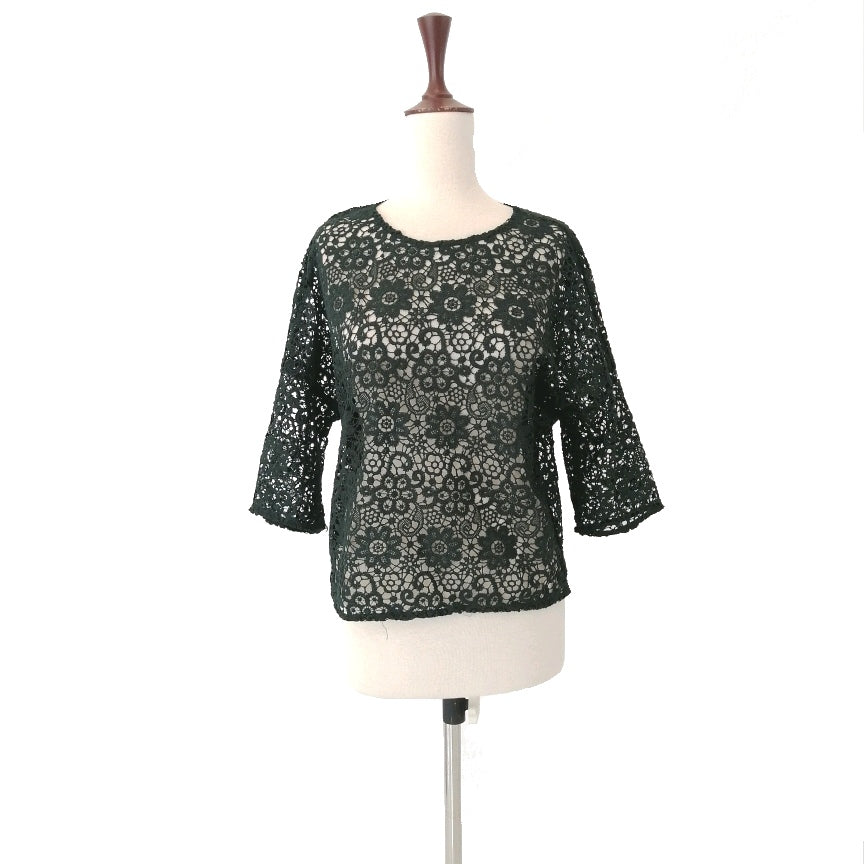 Mango Green Lace Blouse | Gently Used |