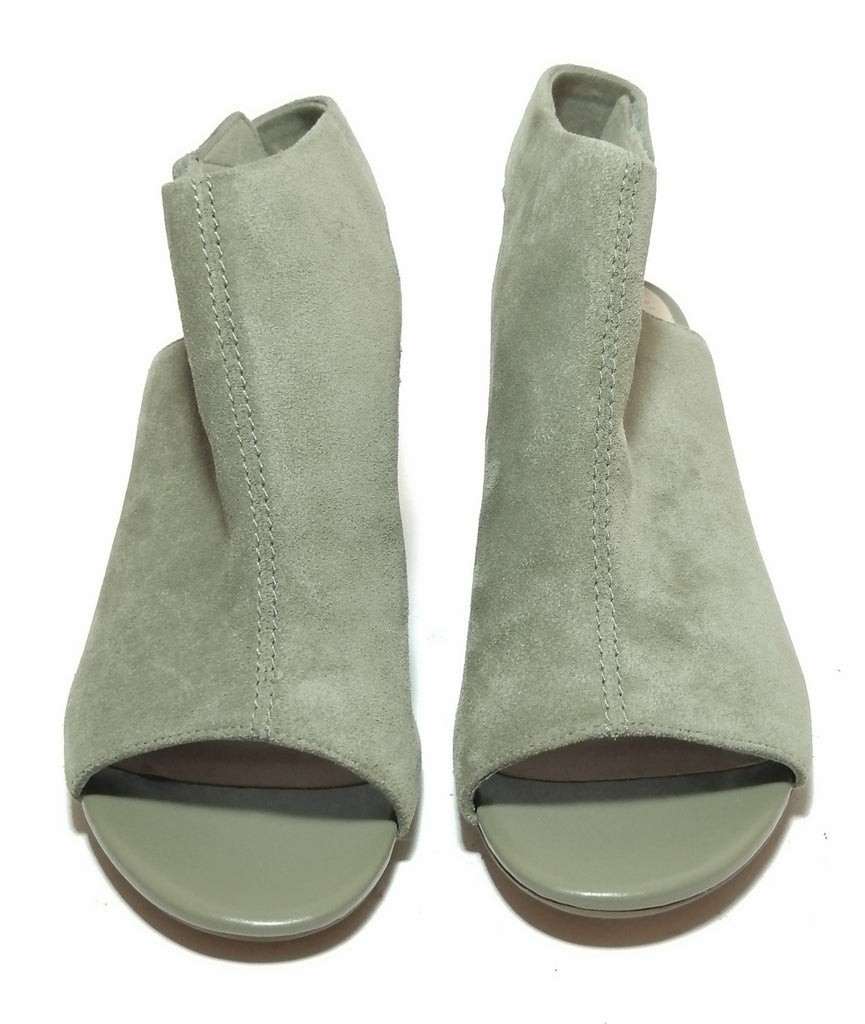 Clark's Olive Peep-toe Bootie Block Heels