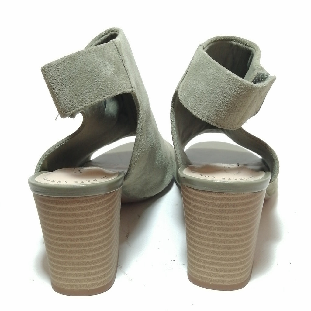 Clark's Olive Peep-toe Bootie Block Heels