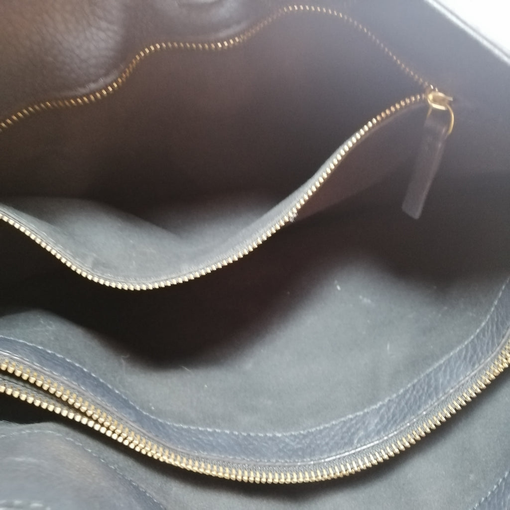 Tory Burch Black Pebbled Leather Gemini Link Cross Body Bag | Gently Used |