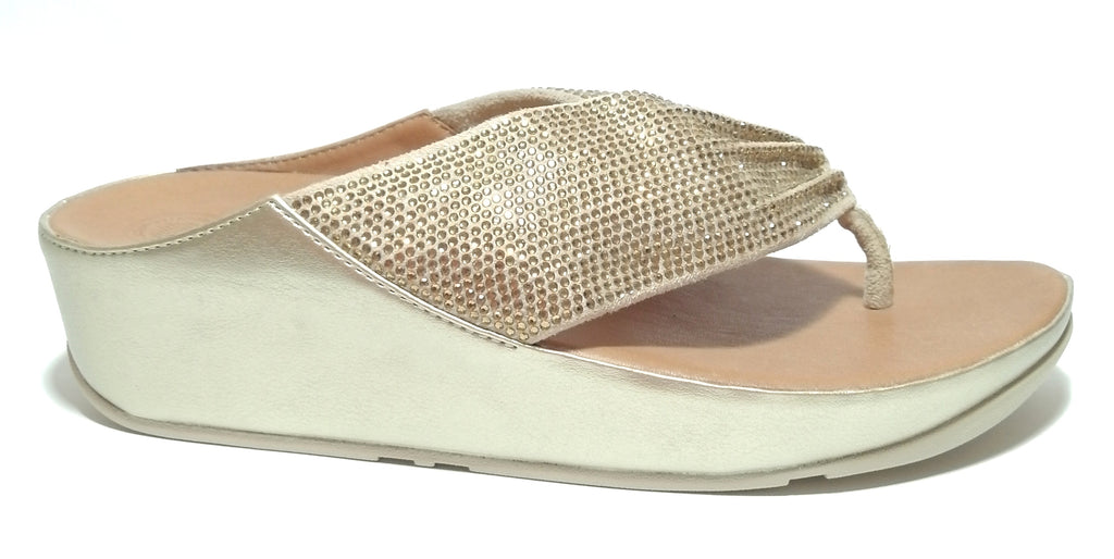 FITFLOP Twiss Gold Toe-Thong Sandals | Brand New |