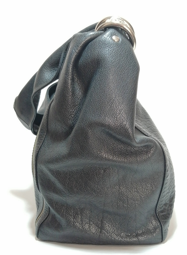 Jafferjees Black Leather Hobo Bag | Like New |