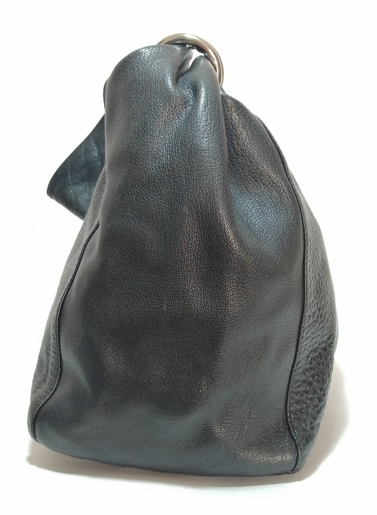 Jafferjees Black Leather Hobo Bag | Like New |