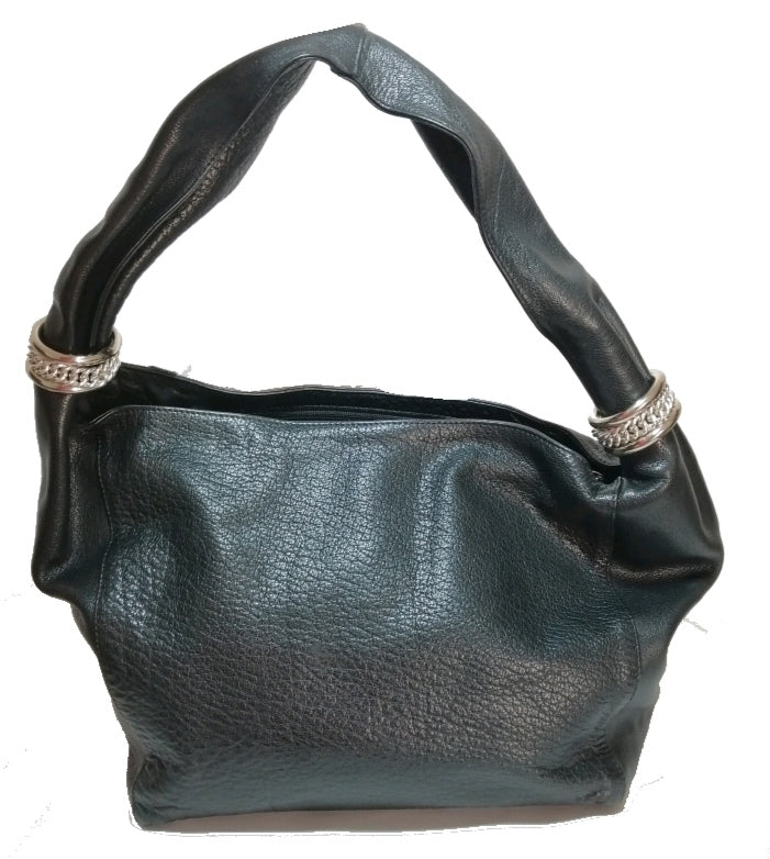 Jafferjees Black Leather Hobo Bag | Like New |