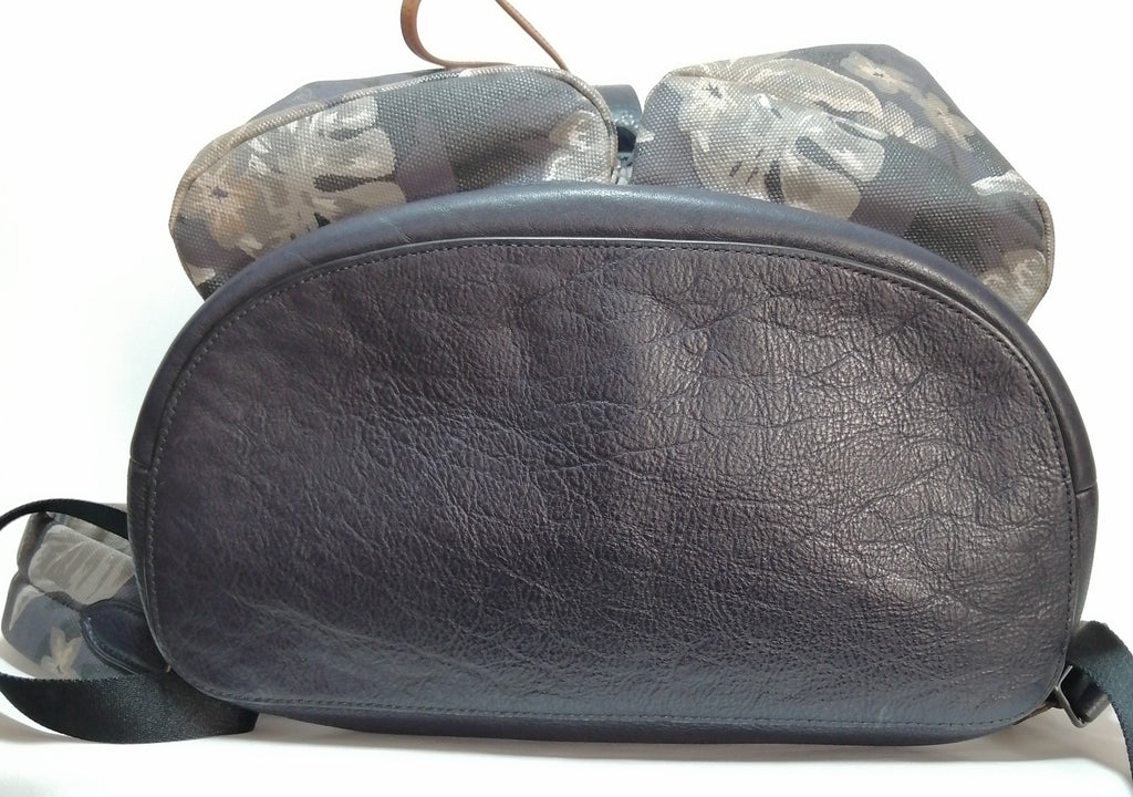 Coach Coated Canvas & Leather Navy Floral Backpack | Gently Used |