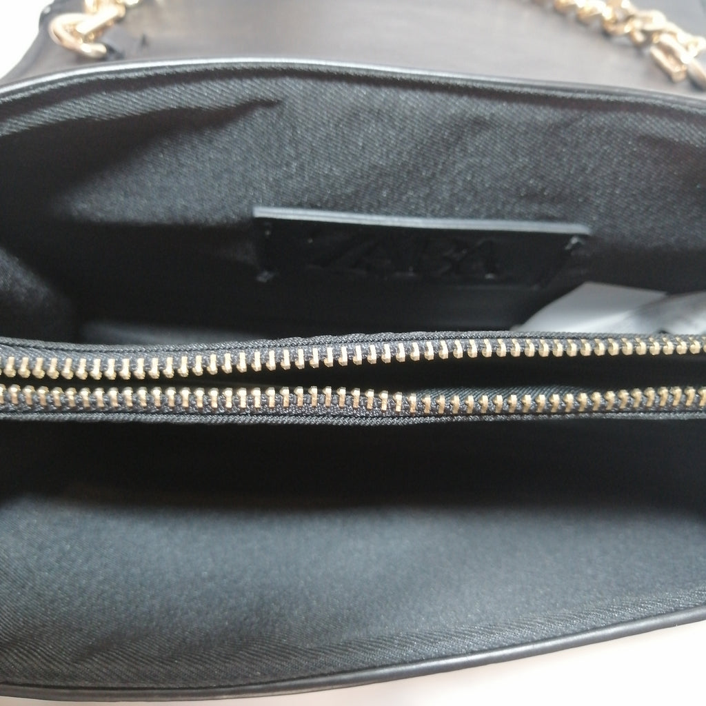 ZARA Black Textured Shoulder Bag | Brand New |