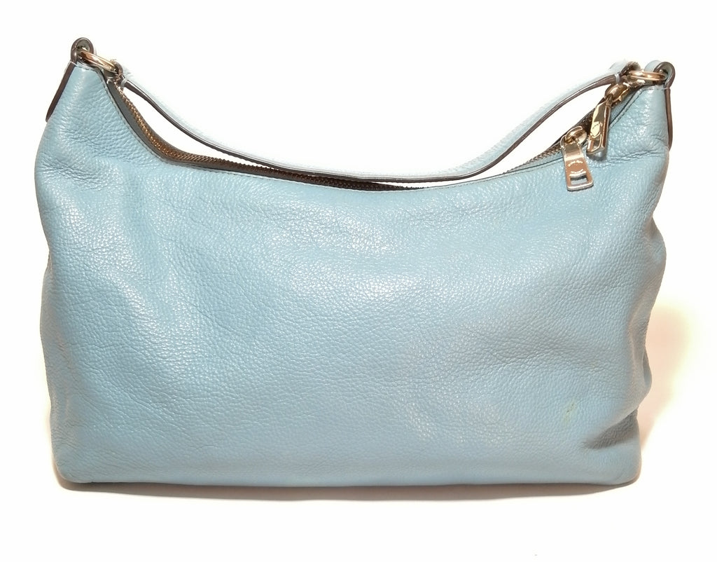 Coach Light Blue Pebbled Leather Shoulder Bag | Pre Loved |