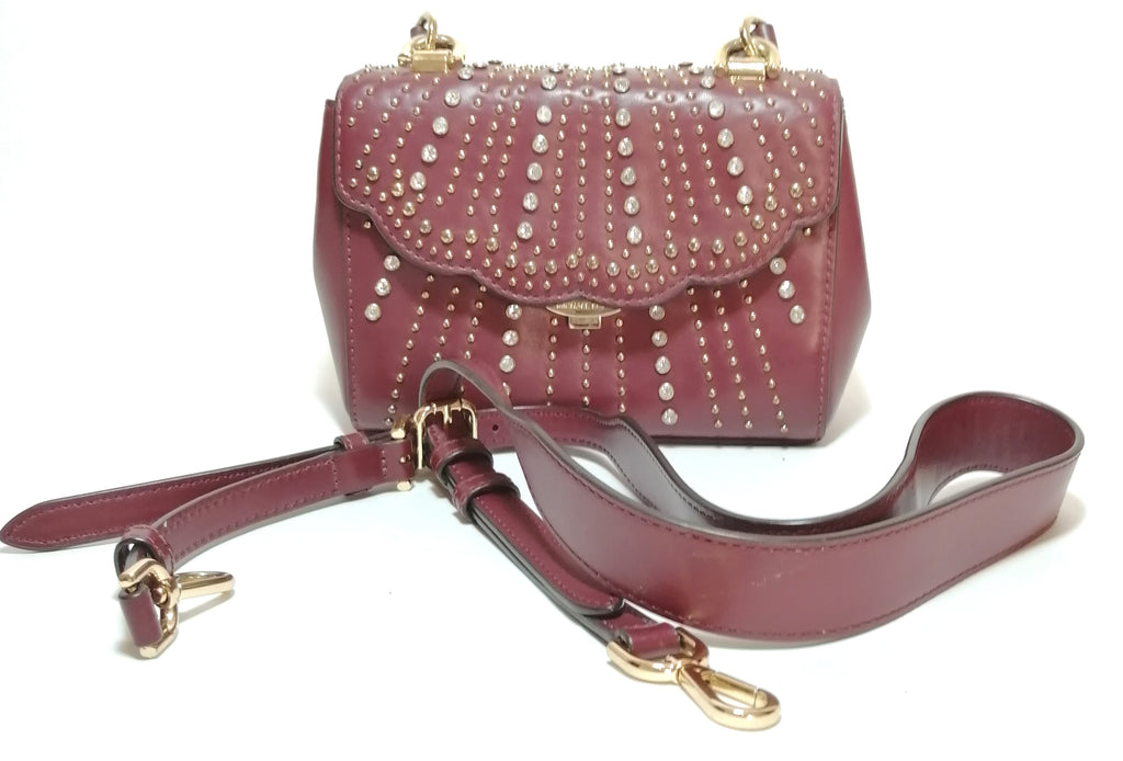 Michael Kors Maroon AVA Studded Small Satchel | Pre Loved |