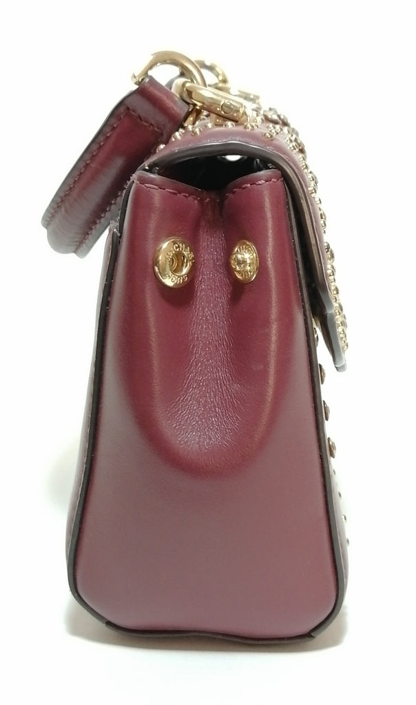 Michael Kors Maroon AVA Studded Small Satchel | Pre Loved |