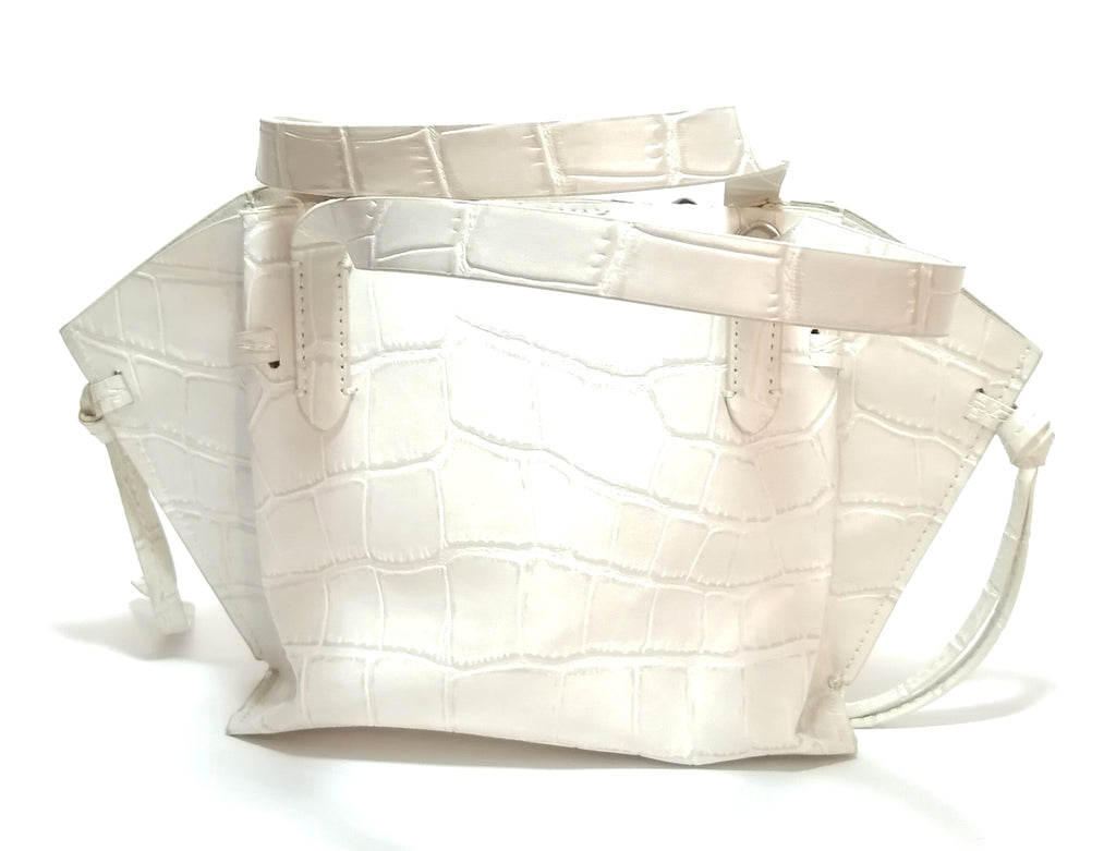 ZARA Cream Croc Print Satchel | Brand New |