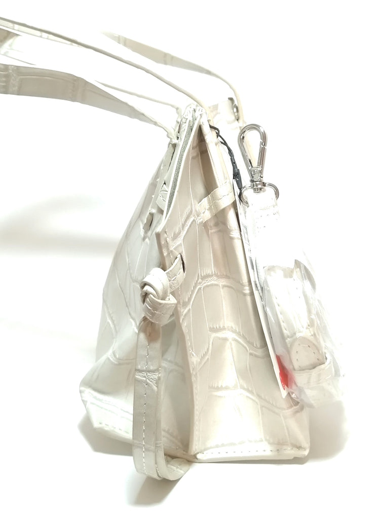 ZARA Cream Croc Print Satchel | Brand New |