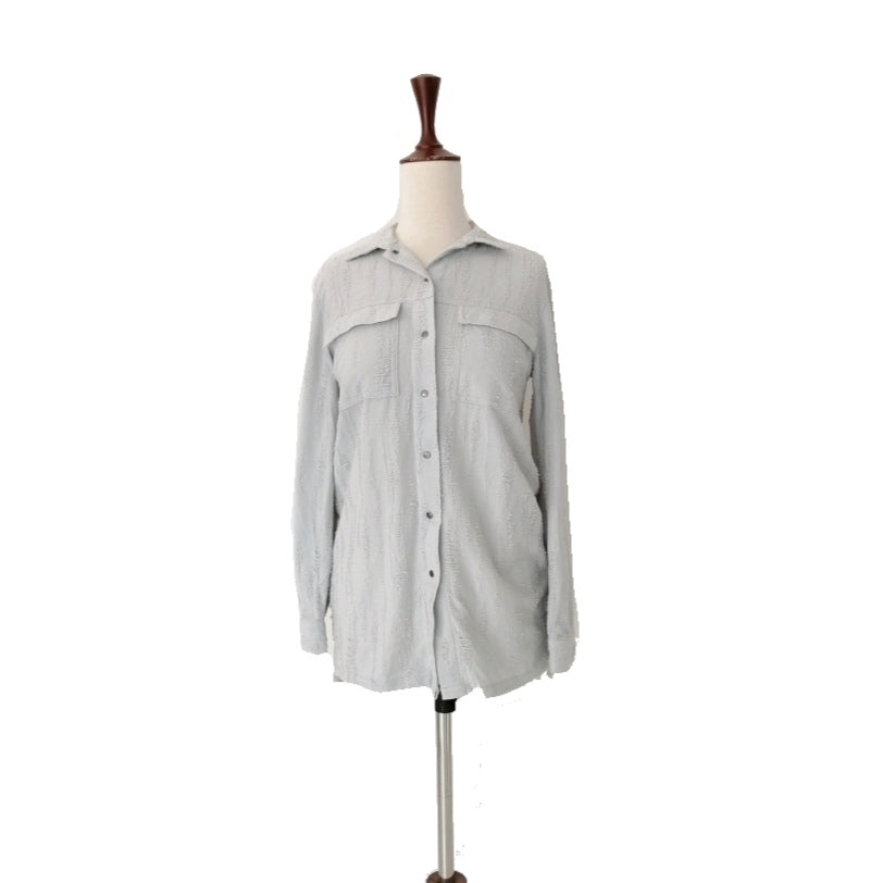 NEXT Light Grey-Blue Collared Shirt | Gently Used |