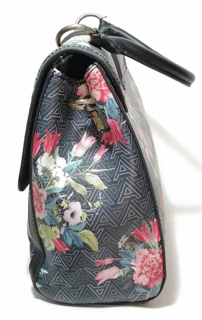 ALDO Navy Blue Floral Printed Satchel | Pre Loved |