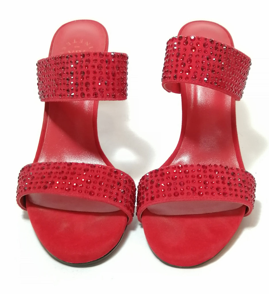 XIX 'Nicole' Red Rhinestone Dual Strap Heels | Gently Used |