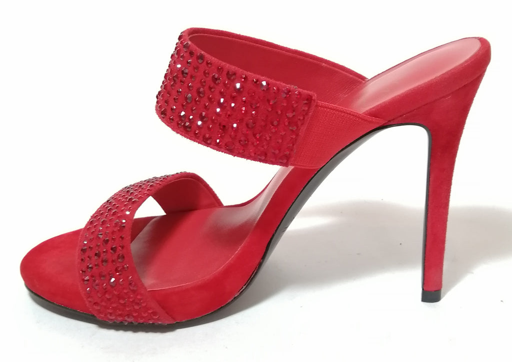 XIX 'Nicole' Red Rhinestone Dual Strap Heels | Like New |
