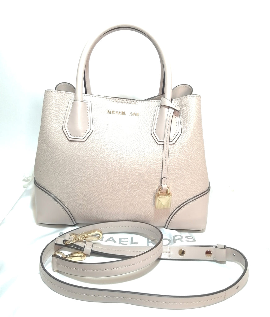 Michael Kors Nude Pink Pebbled Leather Mercer Satchel | Gently Used |