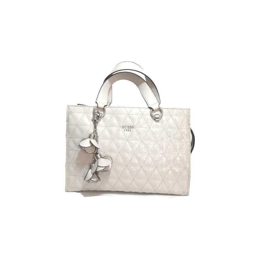 Guess Greige Quilted Monogram Satchel | Gently Used |