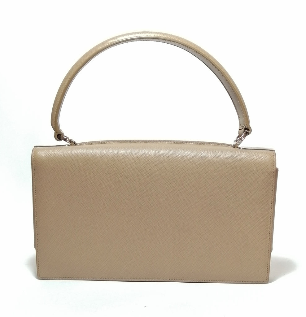 Salvatore Ferragamo Tan Textured Leather Vintage Shoulder Bag | Pre Loved |