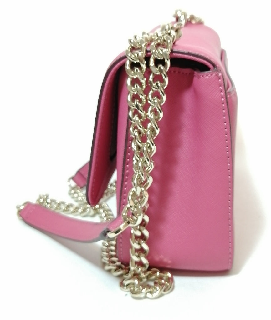 DKNY Pink Textured Leather Flap Shoulder Bag | Like New |