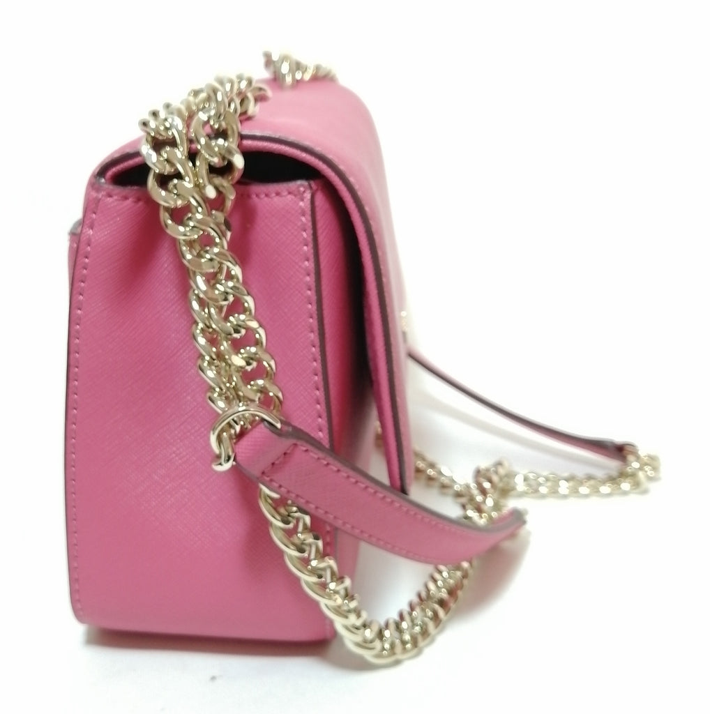 DKNY Pink Textured Leather Flap Shoulder Bag | Like New |