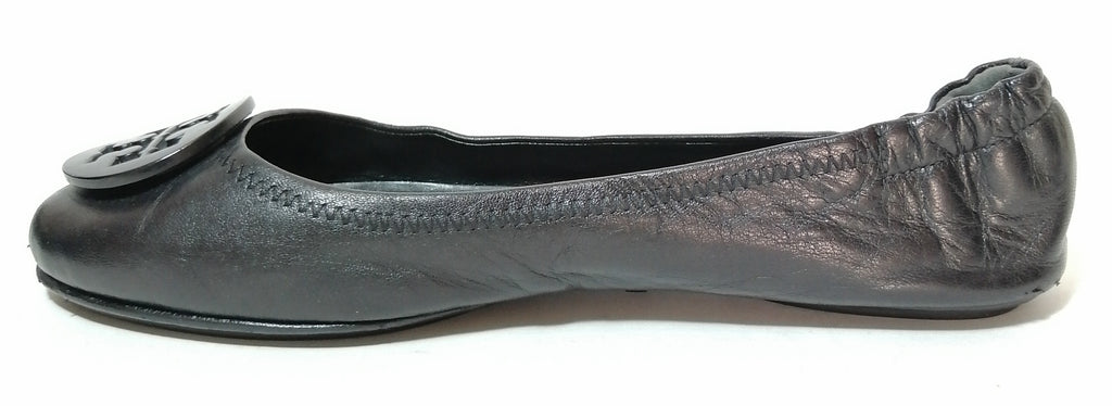 Tory Burch Black Patent Minnie Travel Ballet Flats | Pre Loved |
