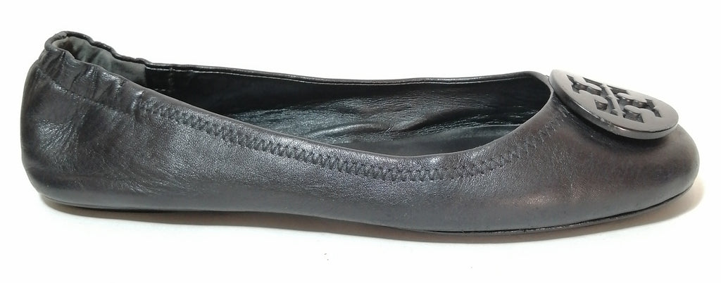 Tory Burch Black Patent Minnie Travel Ballet Flats | Pre Loved |