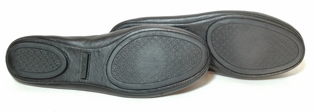 Tory Burch Black Patent Minnie Travel Ballet Flats | Pre Loved |