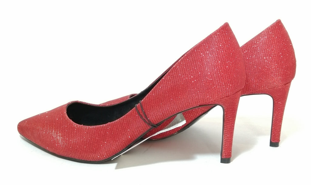 H&M Red Shimmery Pointed Pumps | Brand New |