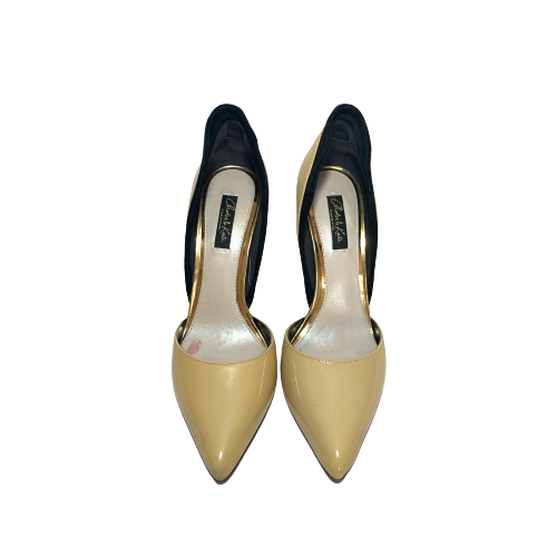 Charles & Keith Tri-Colour Patent Pointed Pumps | Pre Loved |