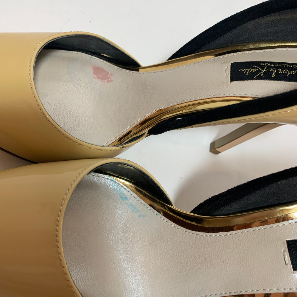 Charles & Keith Tri-Colour Patent Pointed Pumps | Pre Loved |