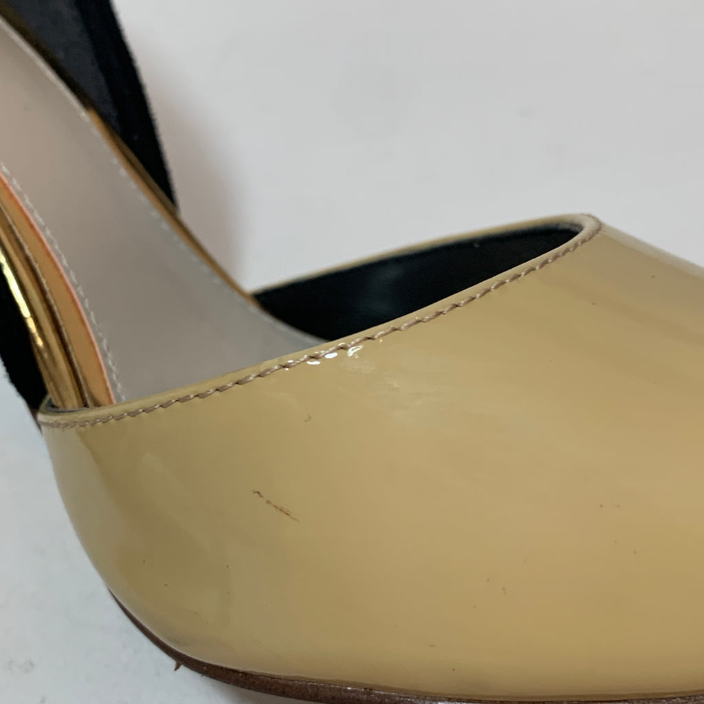 Charles & Keith Tri-Colour Patent Pointed Pumps | Pre Loved |