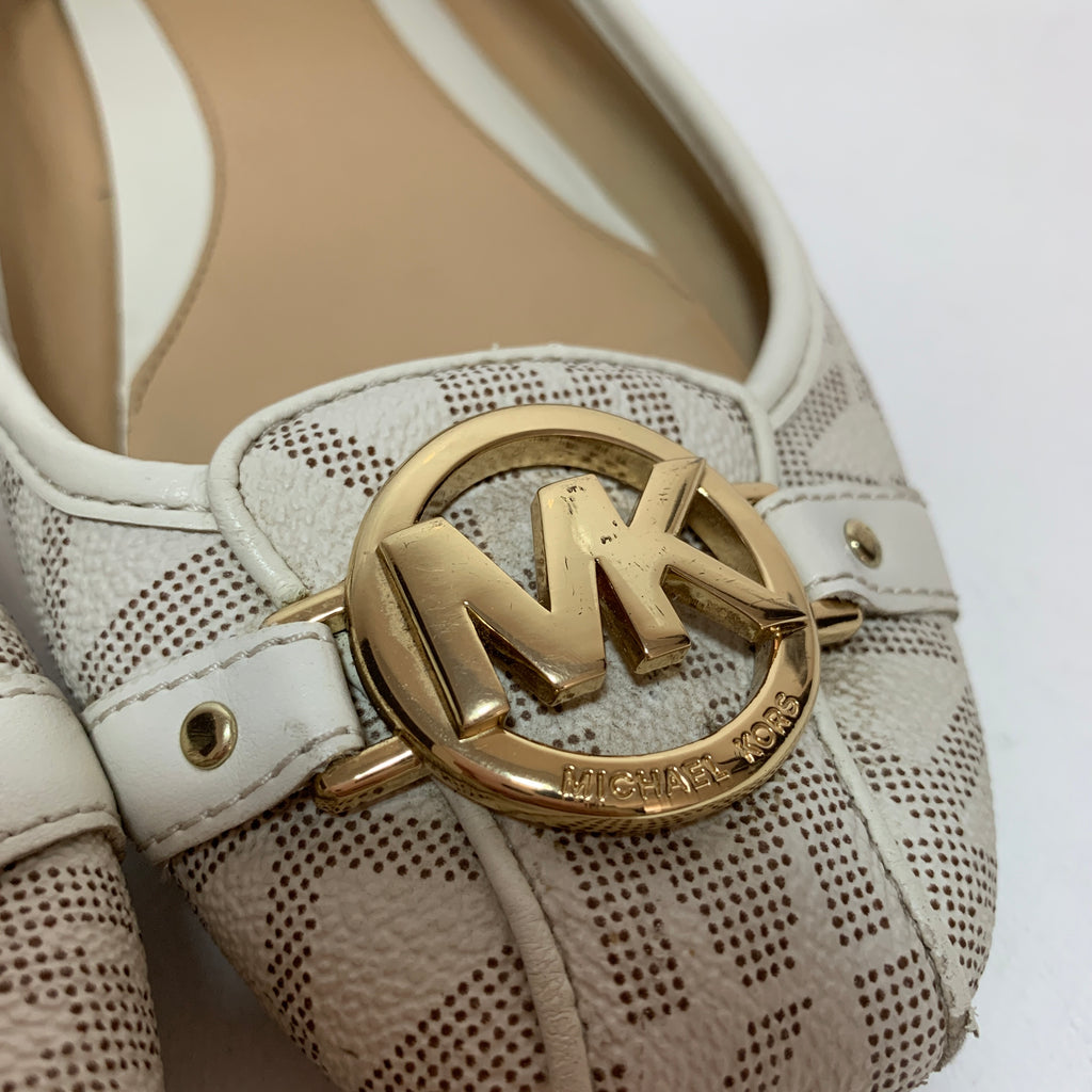 Michael Kors Vanilla Monogram Fulton Moccasin Flats Pre Loved