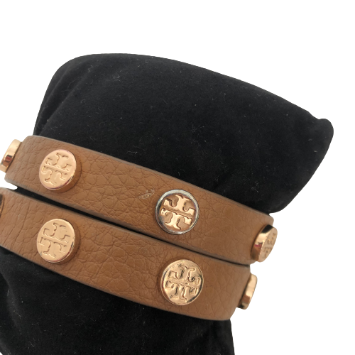Tory Burch Brown Leather Wrap Bracelet | Pre Loved |