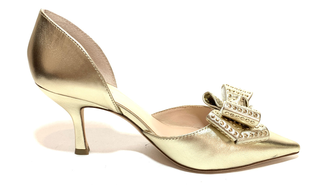 Kate Spade Pale Gold Leather 'Sterling' Pointed Pumps | Like New |