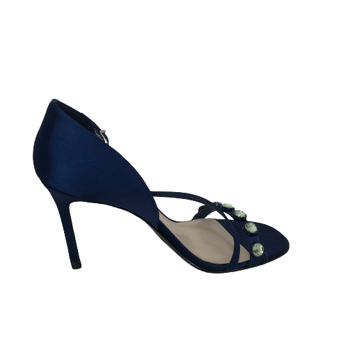 Charles & Keith Blue Rhinestone Heels | Pre Loved |