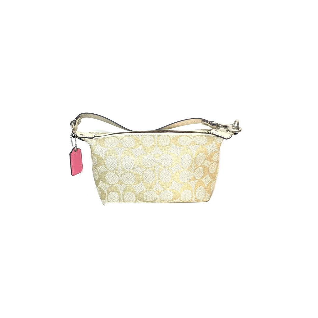 Coach Beige Signature Collection Monogram Canvas Mini Bag | Like New |