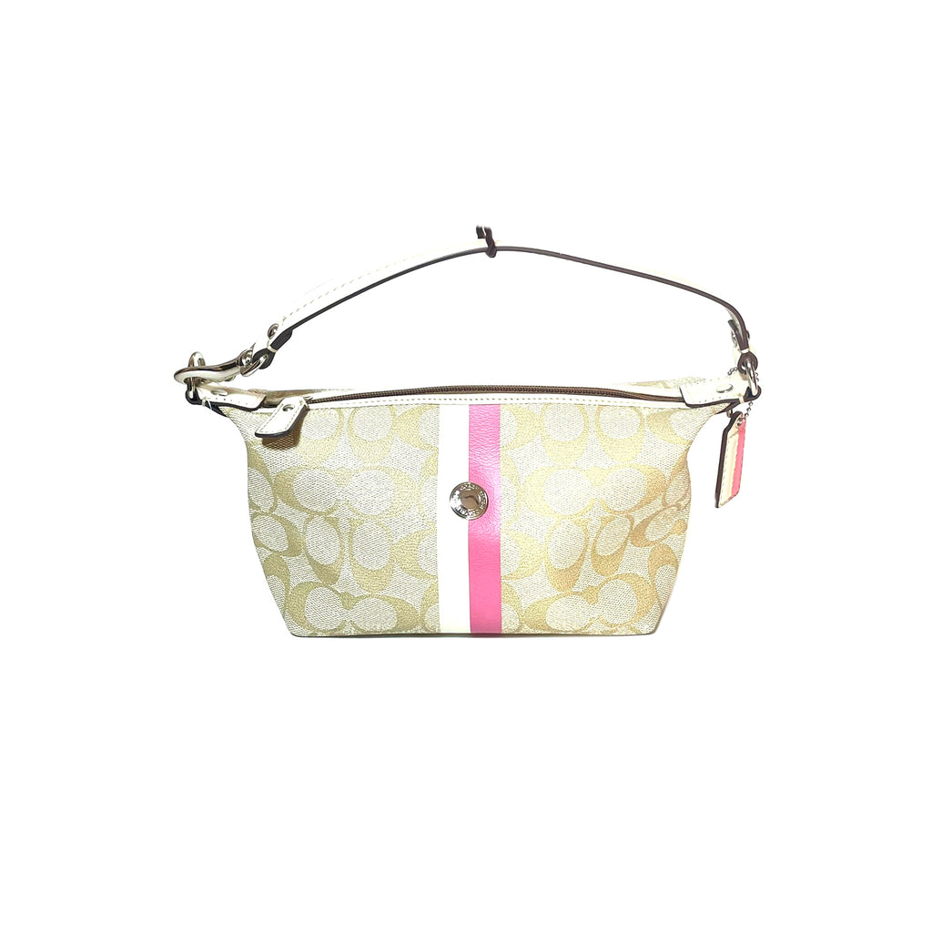 Coach Beige Signature Collection Monogram Canvas Mini Bag | Like New |