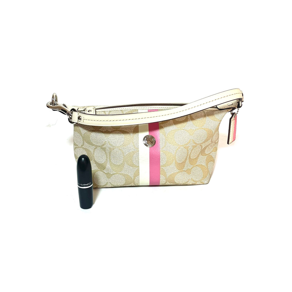 Coach Beige Signature Collection Monogram Canvas Mini Bag | Like New |