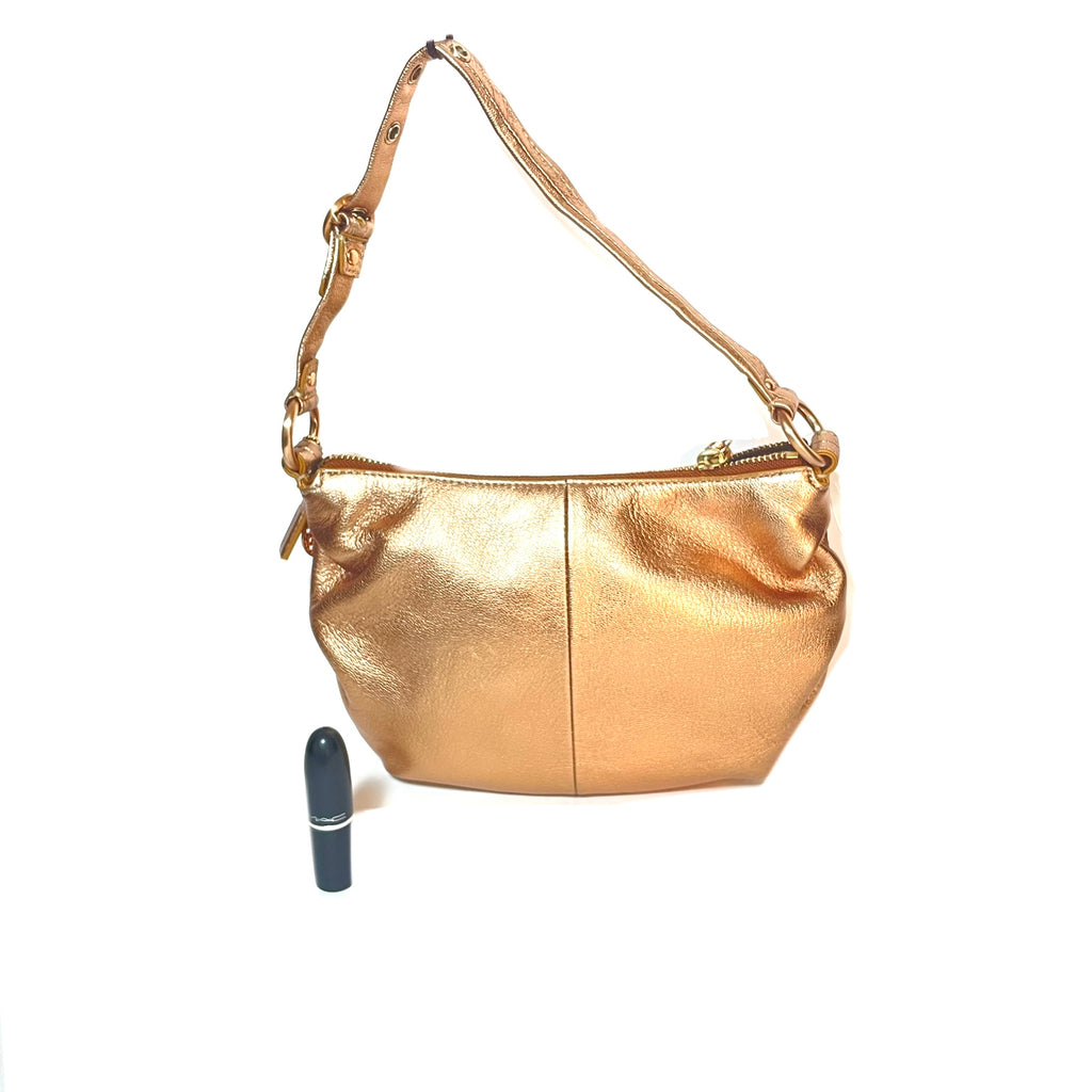 Coach Rose Gold Pebbled Leather Mini Shoulder Bag | Brand New |